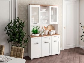 Буфет Катерини (дуб бельмунд/белое дерево) в Новомихайловке - novomihajlovka.mebel-nsk.ru | фото