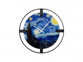 Часы интерьерные NT155 VAN GOGH STARRY NIGHT в Новомихайловке - novomihajlovka.mebel-nsk.ru | фото