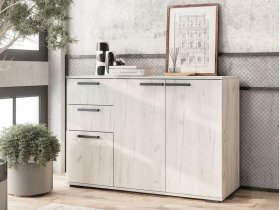 Комод Стандарт-3 NEW (дуб крафт белый) в Новомихайловке - novomihajlovka.mebel-nsk.ru | фото