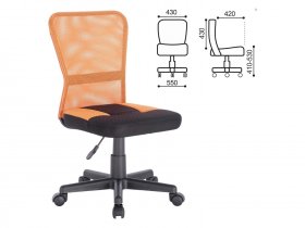 Кресло компактное BRABIX Smart MG-313, без подлокотников, комбинированное, черное/оранжевое в Новомихайловке - novomihajlovka.mebel-nsk.ru | фото