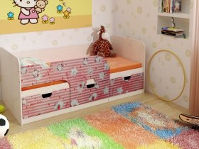 Кровать детская с ящиками 1,86 Минима Hello Kitty в Новомихайловке - novomihajlovka.mebel-nsk.ru | фото
