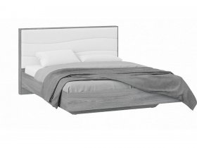 Кровать двуспальная 1,6 м «Миранда» Тип 1 (Дуб Гамильтон/Белый глянец) в Новомихайловке - novomihajlovka.mebel-nsk.ru | фото