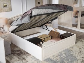 Кровать двуспальная 1,6 м Венеция КРМП-160 с подъемным механизмом в Новомихайловке - novomihajlovka.mebel-nsk.ru | фото
