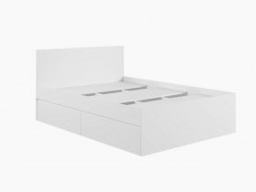 Кровать двуспальная с ящиками 1,4м Мадера-М1400 (белый) в Новомихайловке - novomihajlovka.mebel-nsk.ru | фото