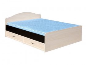 Кровать  двуспальная с ящиками 1,6м-1 (круглая спинка) в Новомихайловке - novomihajlovka.mebel-nsk.ru | фото