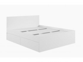Кровать двуспальная с ящиками 1,6м Мадера-М1600 (белый) в Новомихайловке - novomihajlovka.mebel-nsk.ru | фото
