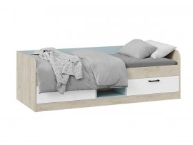 Кровать комбинированная «Оливер» Тип 1 401.003.000 (дуб крафт серый/белый/серо-голубой) в Новомихайловке - novomihajlovka.mebel-nsk.ru | фото