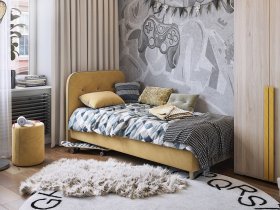 Кровать односпальная Лео 0,9 м в Новомихайловке - novomihajlovka.mebel-nsk.ru | фото