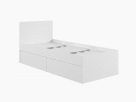 Кровать односпальная с ящиками 0,9м Мадера-М900 (белый) в Новомихайловке - novomihajlovka.mebel-nsk.ru | фото
