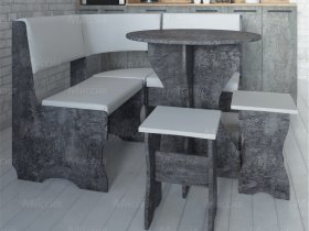 Кухонный уголок Лотос  (цемент темный к/з White) в Новомихайловке - novomihajlovka.mebel-nsk.ru | фото