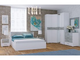 Модульная спальня Бьянка (белый/бетон) в Новомихайловке - novomihajlovka.mebel-nsk.ru | фото