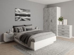Модульная спальня Гамма (белый/цемент) в Новомихайловке - novomihajlovka.mebel-nsk.ru | фото